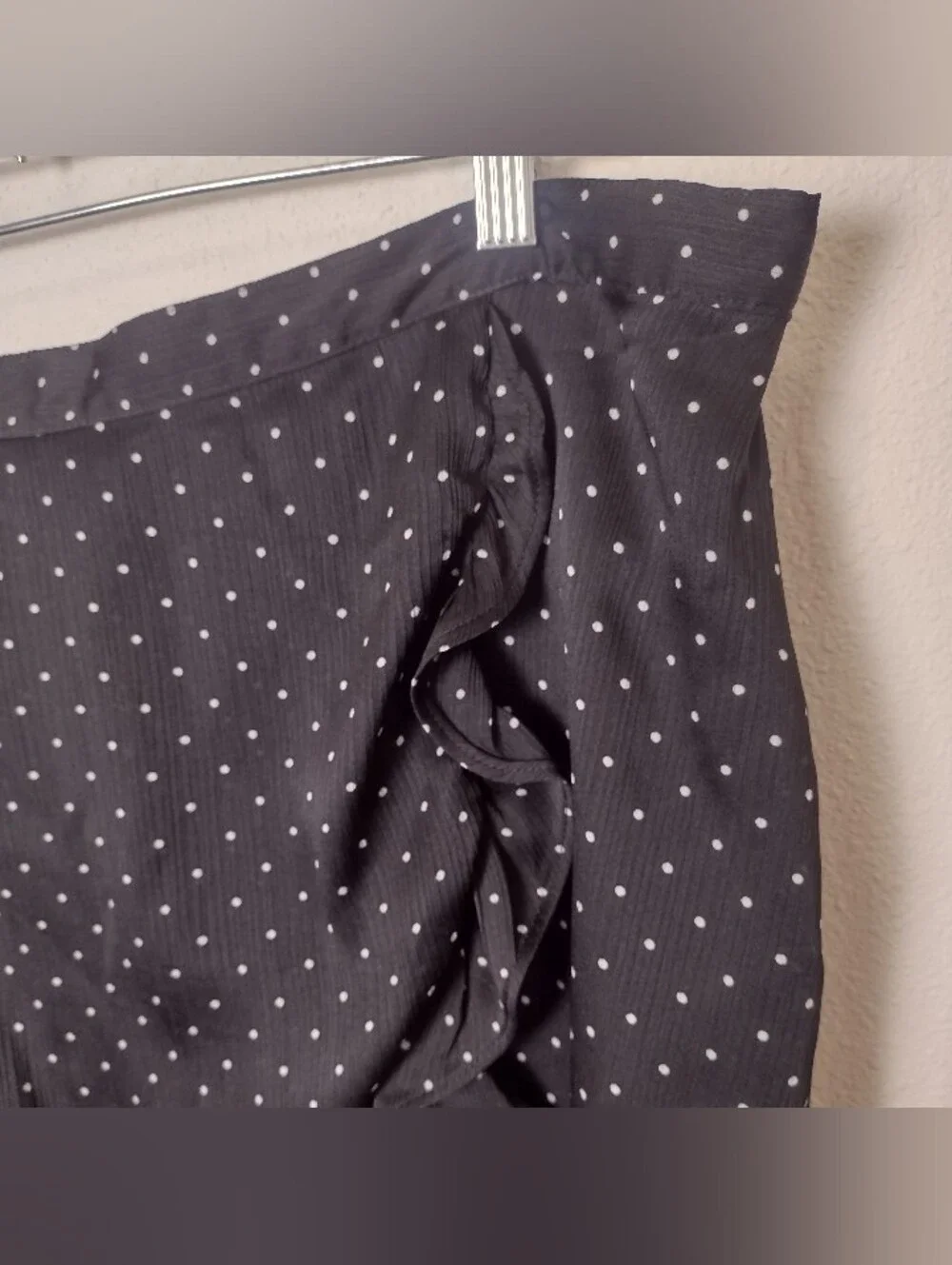 Old Navy NWT Polkadot Crinkle-Crepe Faux Wrap Ruffle Knee Length Mini Skirt XL